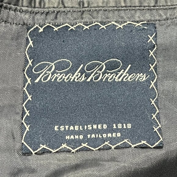 Brooks Brothers Sport Suit Jacket Blazer Mens 44R Wool Blue Pinstripe USA Stripe - Picture 2 of 7